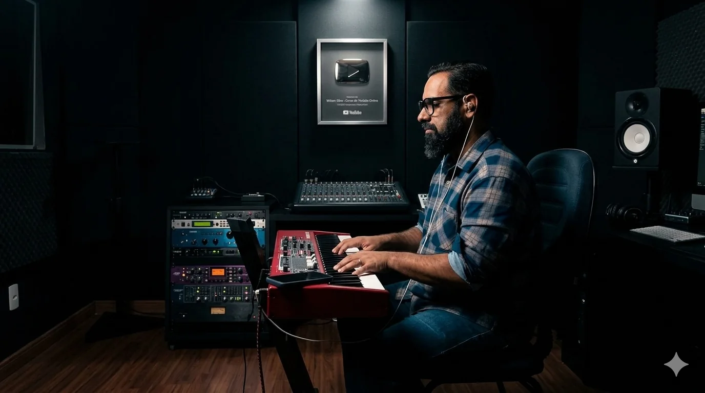 Wiliam Silva tocando teclado